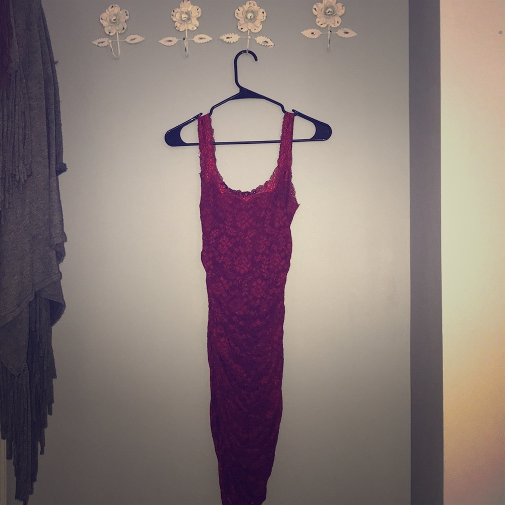 Red lace dress